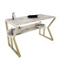 Hanah Home Wake Mesa de Estudio Blanco y Oro